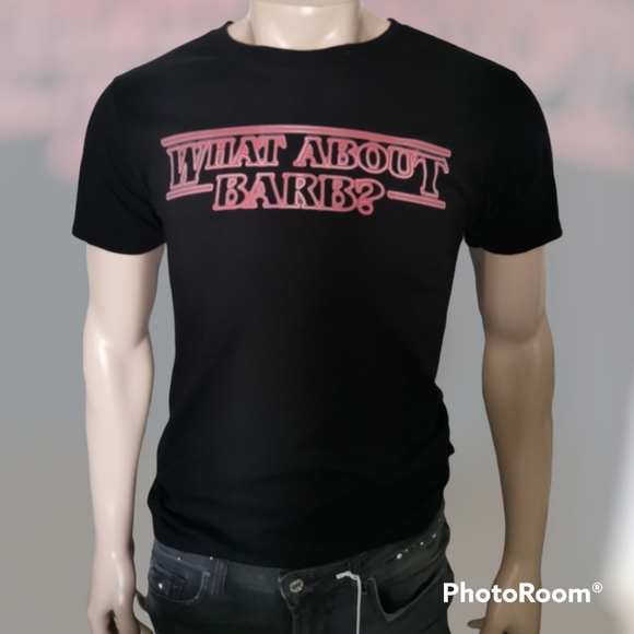 💎Stranger Things What About Barb? Tee Public Graphic Tee Size S Black - Picture 2 of 5